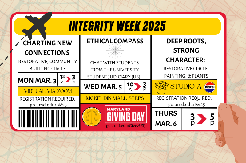 Calendar of events for the week designed as a boarding pass